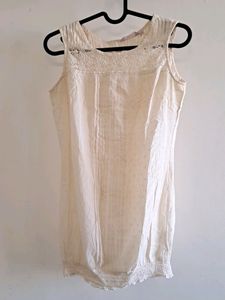 Sleeveless Top With Lace Cut-out