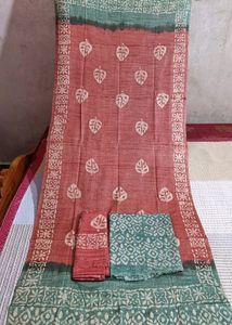 Khadi Silk Batik Dress Material