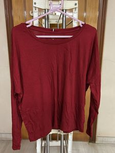 Red Long Sleeve Top