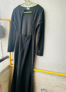 Beautiful🤩🤩 Long Sleeve Maxi Dress (Black)-Backl