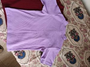 Burgundy and Purple Mock Neck Top Combo