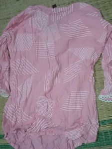 Pink &amp; White Striped Top