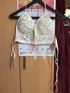 Embroidered Halter Top