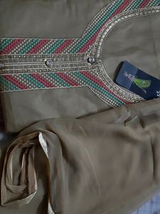 Glace Cotton Suit With Pure Dupatta