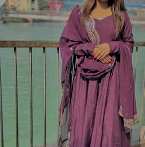 Elegant Maroon Anarkali Suit