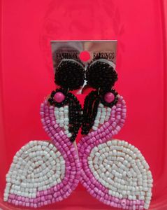 Flamingo Beaded Earrings
