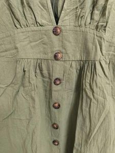 🌸 SHEIN Olive Green Button Down Dress