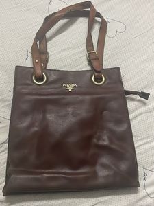 Original Prada Brown Leather Handbag