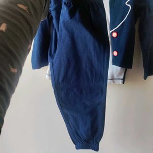 Babyhug Jacket T-Shirt Jogger Pant Bow Set