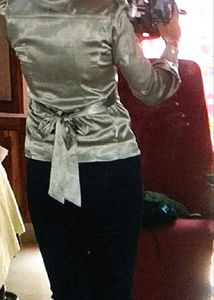 Satin Fitted top With Belt