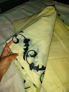 cotton saree with fabric painted border