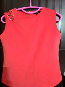 Coral Sleeveless Top