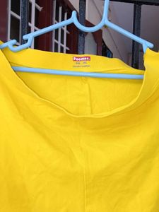 Bright Yellow Leggings With Free Duppata