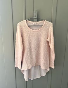 Pink Textured/knityed Top