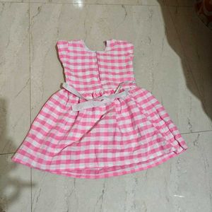 Cute Pink Checkered Dress