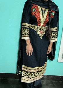 Black Beautiful Embroidered Stone Work Party Wear