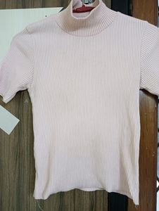Light Pink Ribbed Crop Top