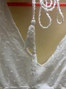 White Swiss Dot Ruffle Top