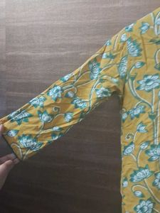 Max Mustard Floral Print Kurta