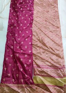 😍New Beautiful Pink Saree😍