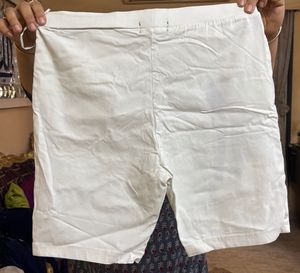 Womens Soft Cotton Satin Sturdy White Casual Short