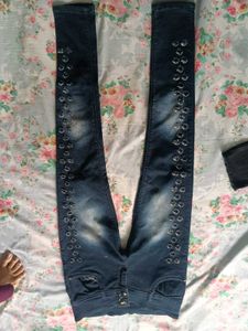 Embellished Denim Jeans