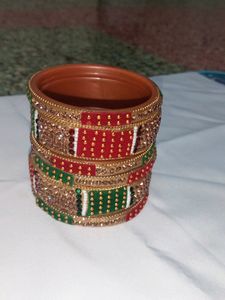 Velvet Beautiful Bangles...Green And Maroon...