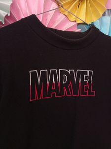 Black Cotton Marvel T-shirt