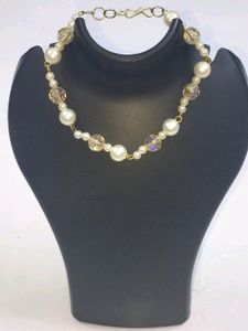 Korean Braslate Trend gold cream pearls natural