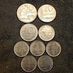 Brazil Coins Set (9 Pcs)