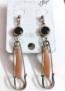 Safety Pin Drop Earrings