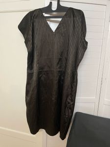 Striped V-neck Dress
