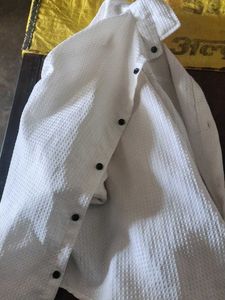 Stylish White Textured Men's Shirt