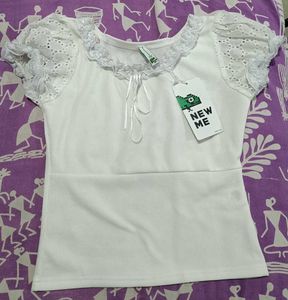 White Lace Trim Top
