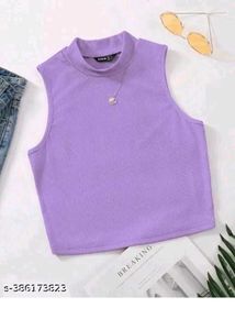 Lavender Mock Neck Sleeveless Top
