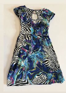 Abstract Zebra Print Dress