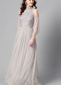 Elegant Grey Ethnic Gown