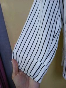 Striped Top with Lace Trim