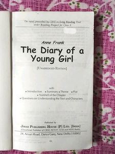 Novel &#34;The Diary Of a young Girl &#34;🌼 For Class 10 CBSE