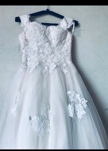 Ivory A Line Floor Touch Dress Gown