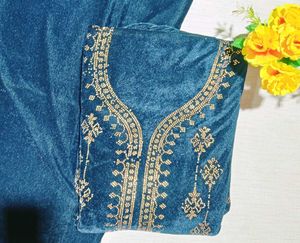 Embroidery work velvet suit