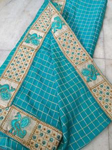 Golden Beats Work Saree