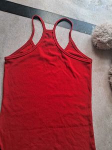 Workout Gym Ribbed Top Red
