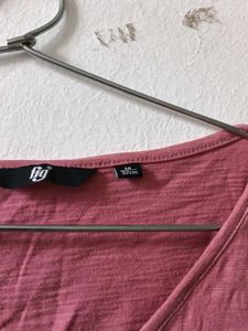 Rose V-Neck Tee with Lace Detail
