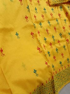 Handcrafted Kantha Stitch Saree