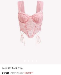 Urbanic Lust Pink Lace up tank top