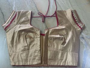 Gold Embroidered Saree Blouse