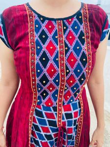 Brown Double Layer Long Dress