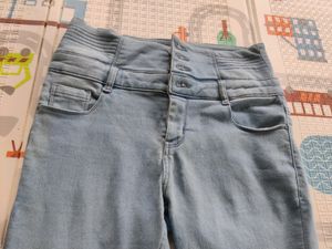 Light Blue Colour Skinny Fit High Rise Jeans