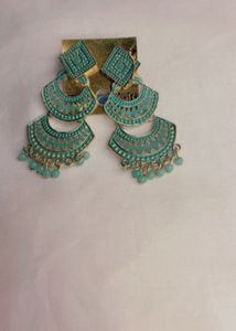 Teal Statement Earrings
